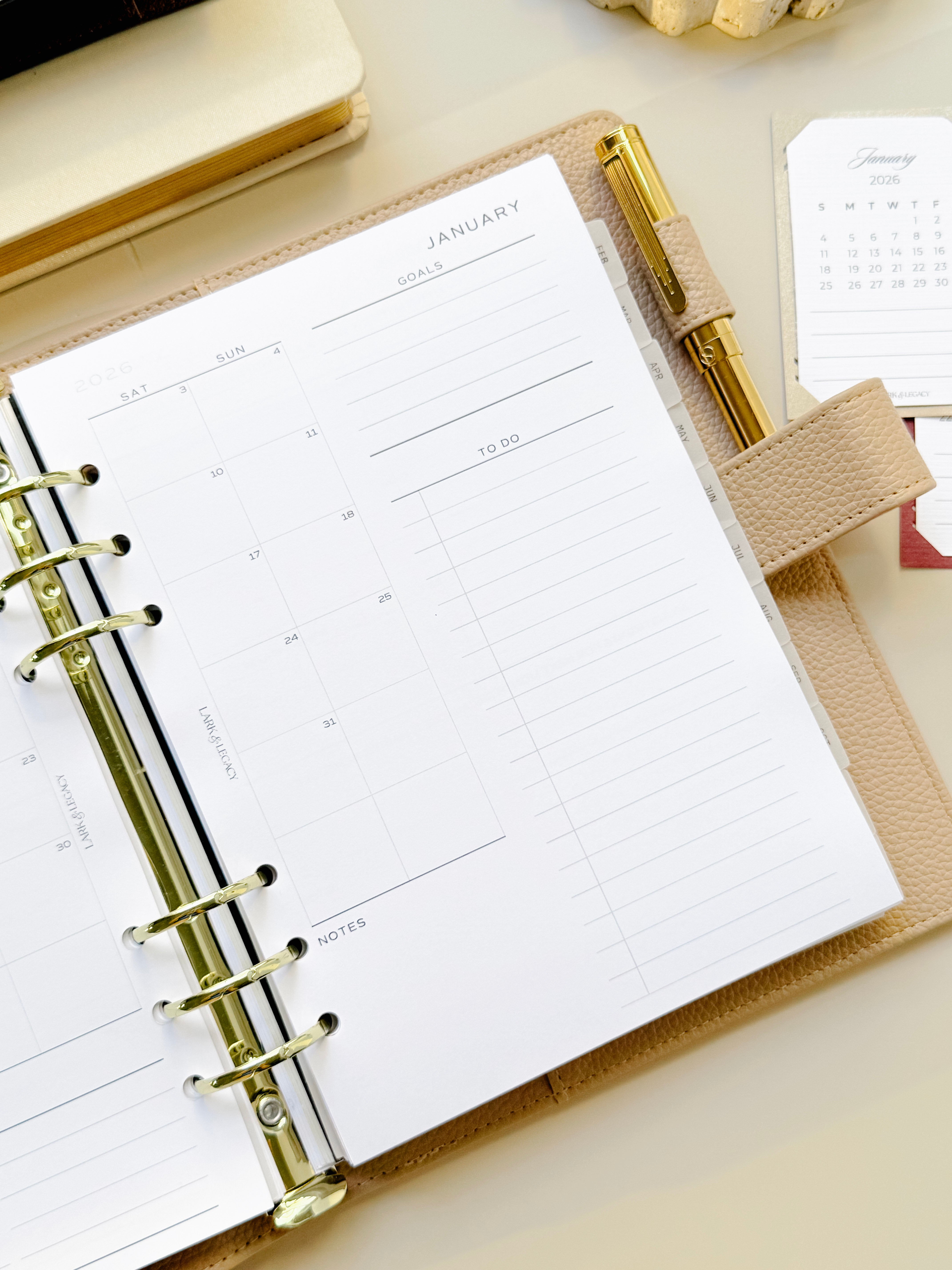 2026 Monthly Planner Inserts – 2-Page Spread – Lark & Legacy