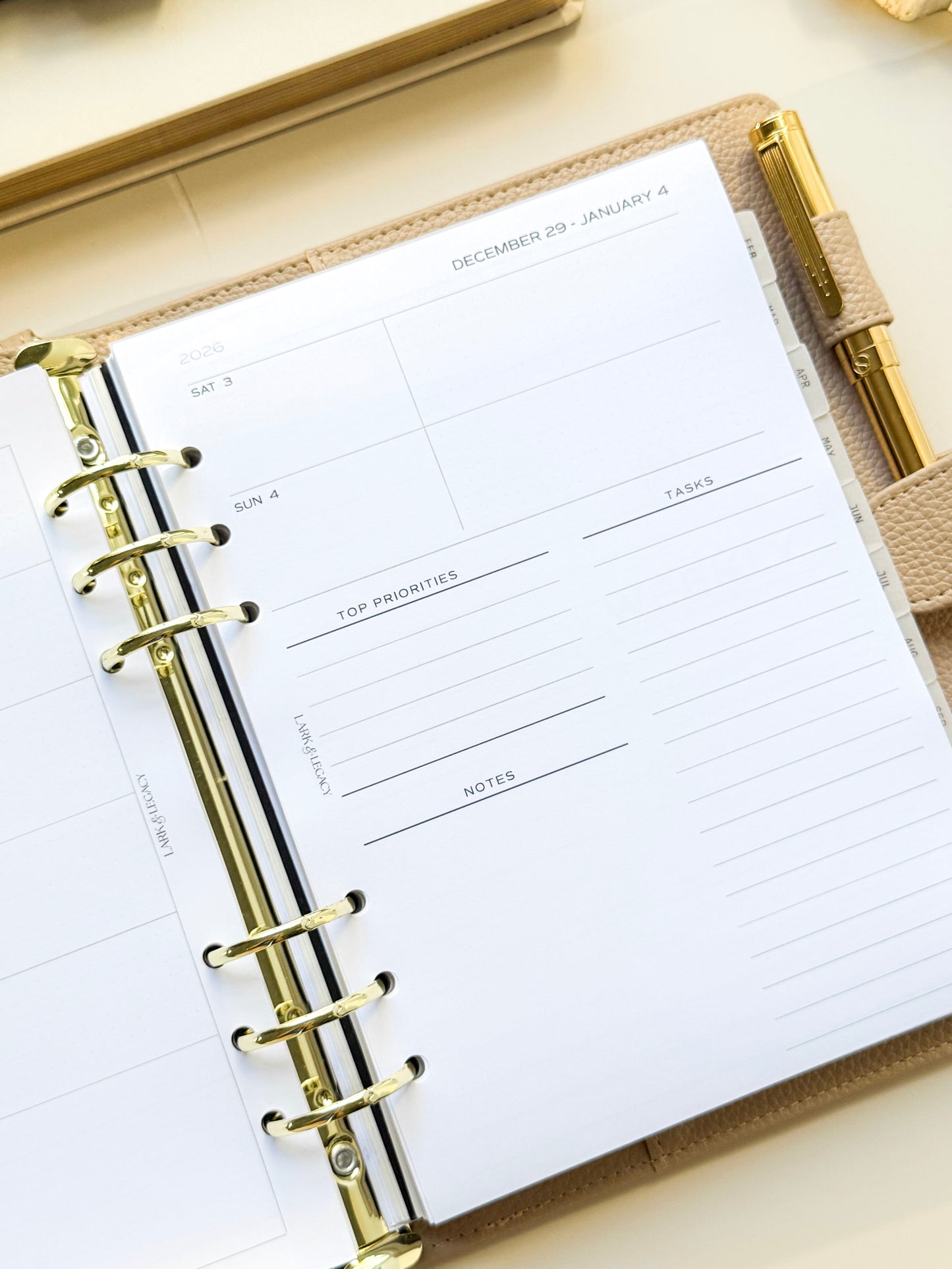 2026 Weekly Planner Inserts – Horizontal Layout – Lark & Legacy