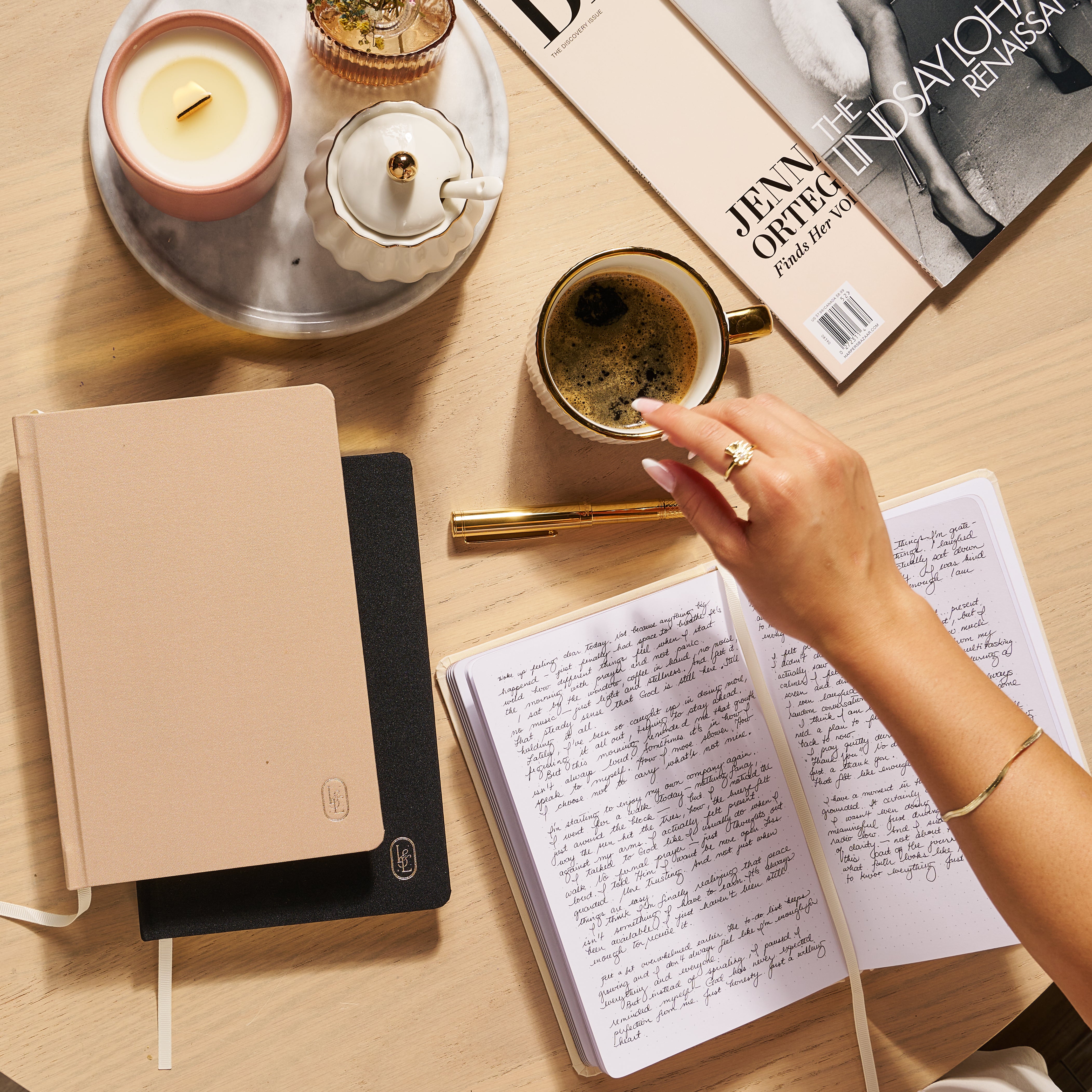 Ember Journal – Minimalist Luxury Linen Notebook with Gold Details ...