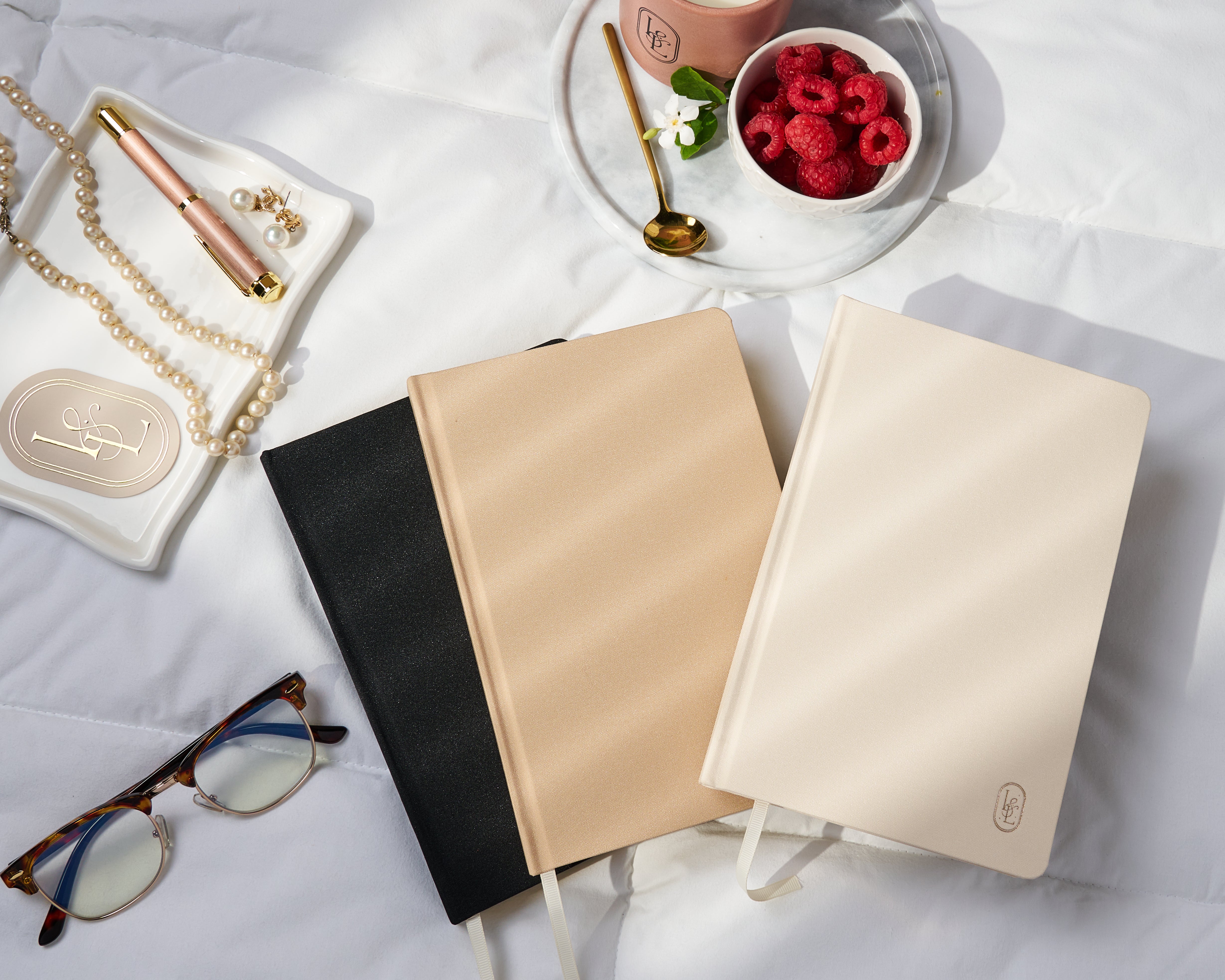 Ember Journal – Minimalist Luxury Linen Notebook with Gold Details ...